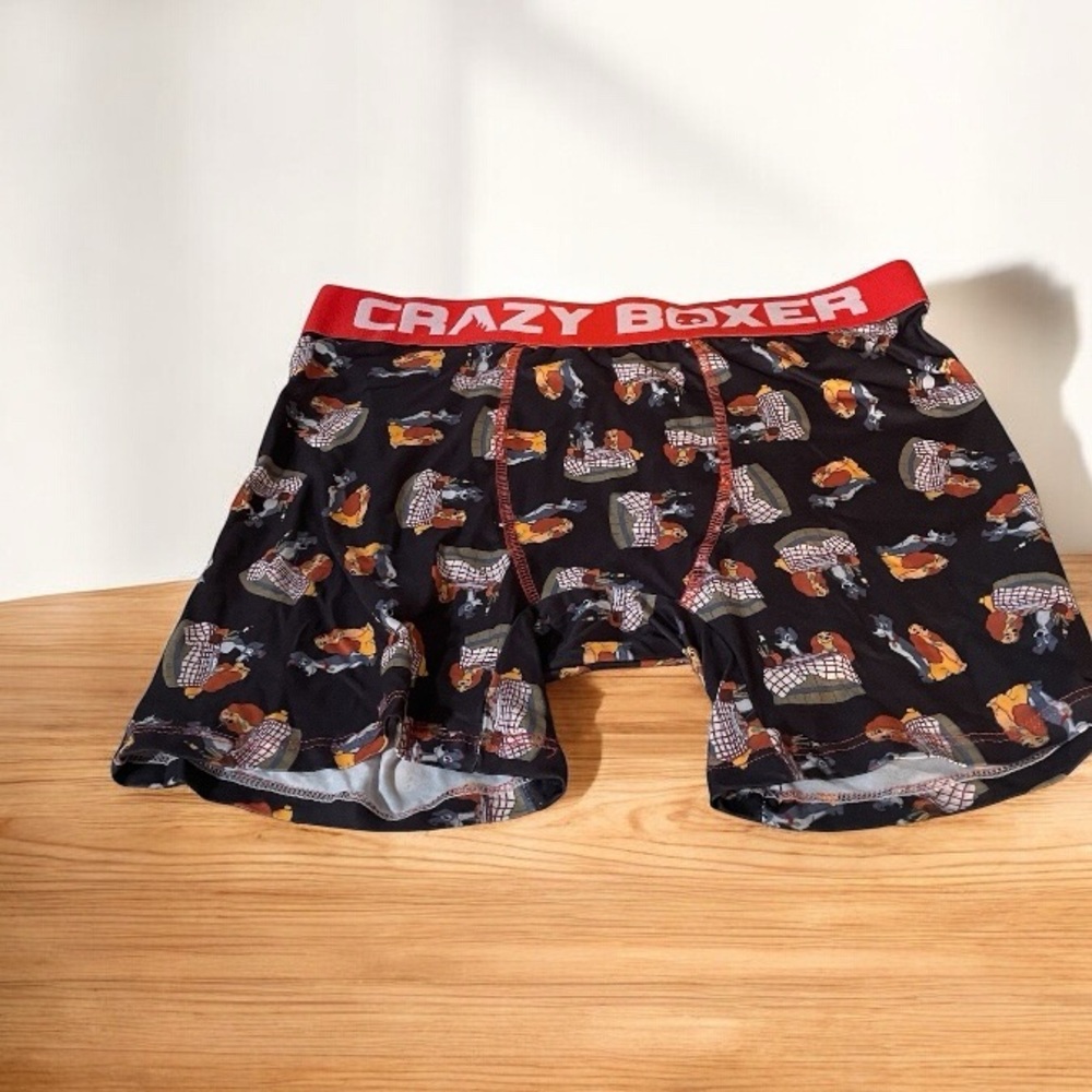 Disney lady and tramp Black Red Cartoon Boxers Sz large host pick 🎉🎉🎉